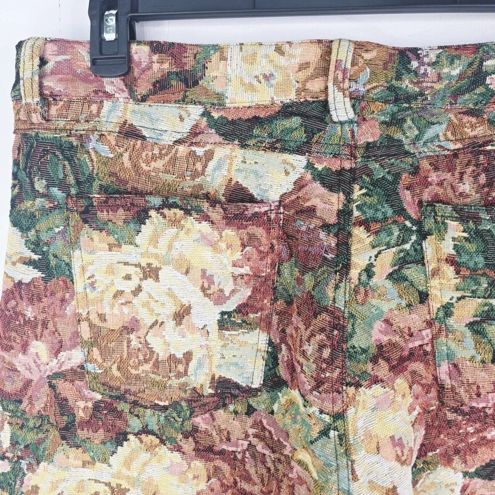 Fashion‎ Nova Men's 34X35 Denim Floral Flared Tapestry Cargo Pockets Lined Pants